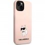 Karl Lagerfeld Choupette NFT silikónový kryt pre iPhone 14 Plus - ružový