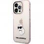 Karl Lagerfeld IML Choupette NFT transparentný kryt pre iPhone 14 Pro Max - ružový