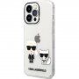 Karl Lagerfeld Ikonik Karl and Choupette kryt pre iPhone 14 Pro Max - číry