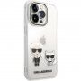 Karl Lagerfeld Ikonik Karl and Choupette kryt pre iPhone 14 Pro Max - číry