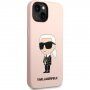 Karl Lagerfeld Ikonik NFT silikónový kryt pre iPhone 14 Plus - ružový