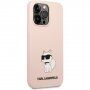 Karl Lagerfeld Choupette NFT silikónový kryt pre iPhone 13 Pro Max - ružový