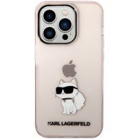 Karl Lagerfeld IML Choupette NFT transparentný kryt pre iPhone 14 Pro Max - ružový