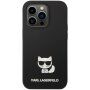 Karl Lagerfeld Choupette silikónový kryt pre iPhone 14 Pro - čierny