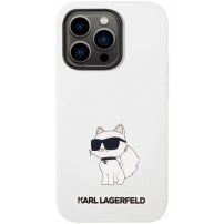 Karl Lagerfeld Choupette NFT silikónový kryt pre iPhone 14 Pro Max - biely