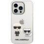 Karl Lagerfeld Ikonik Karl and Choupette kryt pre iPhone 14 Pro Max - číry