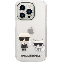 Karl Lagerfeld Ikonik Karl and Choupette kryt pre iPhone 14 Pro Max - číry
