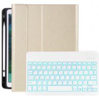Puzdro s podsvietenou klávesnicou a priestorom na Apple Pencil pre iPad 10,2" (2019-2021) / Air 3 (2019) / Pro 10,5" - zlaté