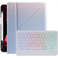 Puzdro s farebne podsvietenou klávesnicou a priestorom na Apple Pencil pre iPad 9,7" (2017/2018) / Air 1 / 2 / Pro 9,7" - fialové
