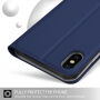 Flipové puzdro so stojančekom pre iPhone XS Max – tmavomodrá