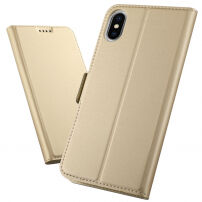 Flipové puzdro so stojančekom pre iPhone XS Max – zlatá