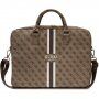 Guess 4G Printed Stripes taška pre MacBook do 16" - hnedá