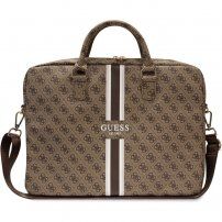 Guess 4G Printed Stripes taška pre MacBook do 16" - hnedá