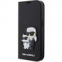 Karl Lagerfeld Saffiano Karl and Choupette NFT flipové puzdro pre iPhone 13 Pro Max - čierne