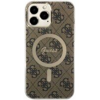 Guess 4G IML kryt s MagSafe pre iPhone 13 Pro Max - hnedý