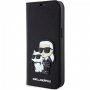 Karl Lagerfeld Saffiano Karl and Choupette NFT flipové puzdro pre iPhone 14 - čierne