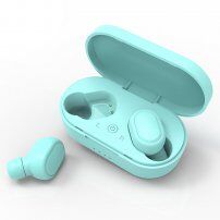 TWS-M1 bezdrôtové Bluetooth slúchadlá s nabíjacím puzdrom pre zariadenia Apple - tyrkysová