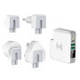 Nabíjačka / powerbanka 6700 mAh s výmennými zástrčkami (AU/UK/US/EÚ) a bezdrôtovým nabíjaním