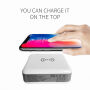Nabíjačka / powerbanka 6700 mAh s výmennými zástrčkami (AU/UK/US/EÚ) a bezdrôtovým nabíjaním