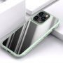 Nárazuvzdorný transparentný kryt s karbónovou textúrou pre iPhone 14 Plus - zelený