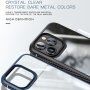 Nárazuvzdorný transparentný kryt s karbónovou textúrou pre iPhone 14 Plus - zelený
