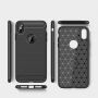 Odolný kryt v štýle brúseného karbónu pre iPhone XS Max – čierna