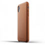 Mujjo Full Leather puzdro pre iPhone XR – žltohnedá