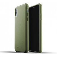Mujjo Full Leather puzdro pre iPhone XR – olivová