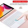 Puzdro s podsvietenou klávesnicou, touchpadom a priestorom na Apple Pencil pre iPad 10,2" (2019 – 2021) / Air 3 (2019) / Pro 10,5" - svetloružové