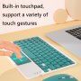 Súprava bezdrôtovej klávesnice s touchpadom a Bluetooth bezdrôtovej myši - petrolejová