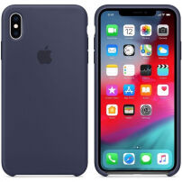 Originálny Apple silikónový kryt pre iPhone XS Max – polnočná modrá