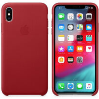 Originálne Apple kožené puzdro pre iPhone XS Max – červená