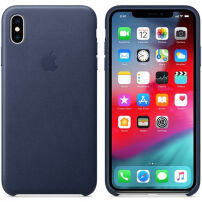 Originálne Apple kožené puzdro pre iPhone XS Max – polnočná modrá