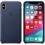 Originálne Apple kožené puzdro pre iPhone XS Max – polnočná modrá