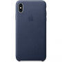 Originálne Apple kožené puzdro pre iPhone XS Max – polnočná modrá