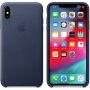 Originálne Apple kožené puzdro pre iPhone XS Max – polnočná modrá
