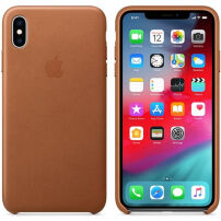 Originálne Apple kožené puzdro pre iPhone XS Max – sedlová hnedá