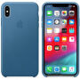 Originálne Apple kožené puzdro pre iPhone XS Max – modrosivá