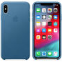 Originálne Apple kožené puzdro pre iPhone XS Max – modrosivá