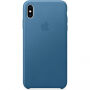 Originálne Apple kožené puzdro pre iPhone XS Max – modrosivá