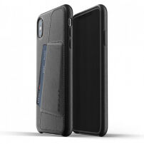 Mujjo Full Leather Wallet puzdro pre iPhone XS Max – čierna