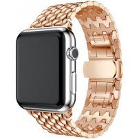 Elegantný oceľový antikorový remienok pre Apple Watch 42mm / 41mm / 40mm / 38mm - ružovozlatý
