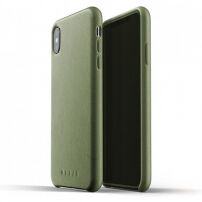 Mujjo Full Leather puzdro pre iPhone XS Max – olivová