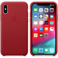 Originálne Apple kožené puzdro pre iPhone XS – červená
