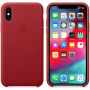 Originálne Apple kožené puzdro pre iPhone XS – červená