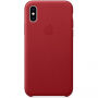 Originálne Apple kožené puzdro pre iPhone XS – červená