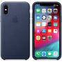 Originálne Apple kožené puzdro pre iPhone XS – polnočná modrá