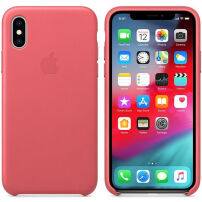 Originálne Apple kožené puzdro pre iPhone XS – pivonková ružová