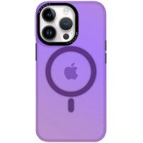 Meňavý kryt s rámčekom okolo šošoviek a MagSafe pre iPhone 14 Pro Max - fialový
