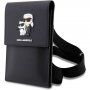Karl Lagerfeld Saffiano Metal Logo NFT univerzálna taška pre iPhone - čierna